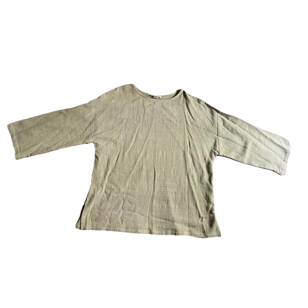 Sangam II Cotton Tunic Sz 1x Lagenlook Boho Meditation Summer Fall Minimal